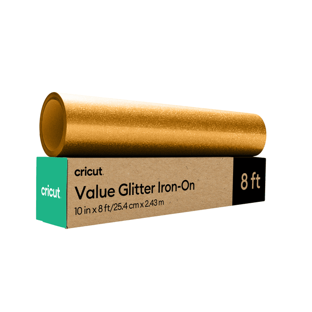 Cricut Value Glitter Iron-On (10 in x 8 ft) | Gold