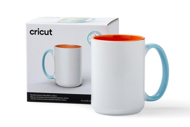 Cricut Beveled Ceramic Mug Blank | 15 oz/425 ml | 1 Count | Sahara