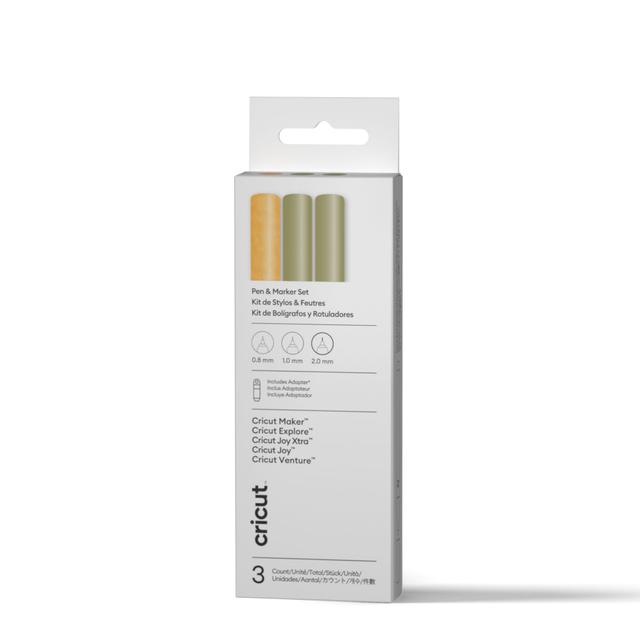 Cricut Multi Pen Set | Gold Sampler | 3 Count + Adapter