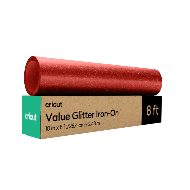 Cricut Value Glitter Iron-On (10 in x 8 ft) | Red