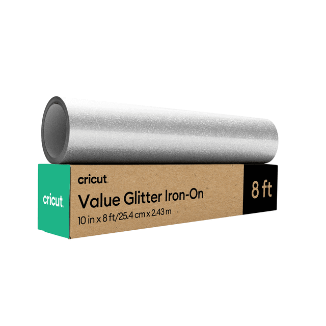 Cricut Value Glitter Iron-On (10 in x 8 ft) | Silver