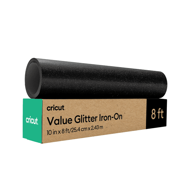 Cricut Value Glitter Iron-On (10 in x 8 ft) | Black