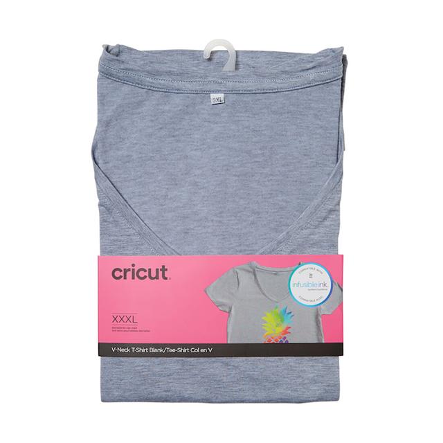 Cricut Women's Fitted T-Shirt Blank | V-Neck | 3XL | Gray