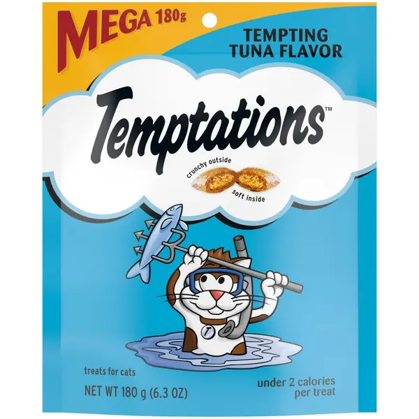 TEMPTATIONS Tempting Tuna Flavor Treats for Cats - 180 g