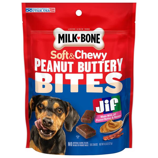Milk-Bone Peanut Buttery Bites Soft Dog Treats With Real Peanut Butter & Bacon - 4.5 oz