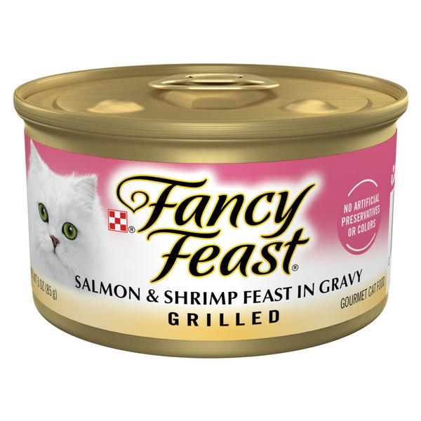 Purina Fancy Feast Grilled Wet Cat Food Salmon and Shrimp Feast in Wet Cat Food Gravy - 3 oz