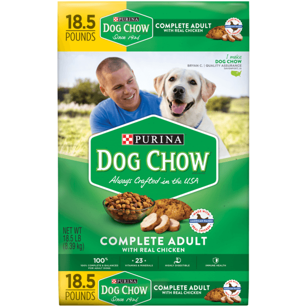 Purina Dog Chow Dry Dog Food, Complete Adult With Real Chicken - 18.5 lb