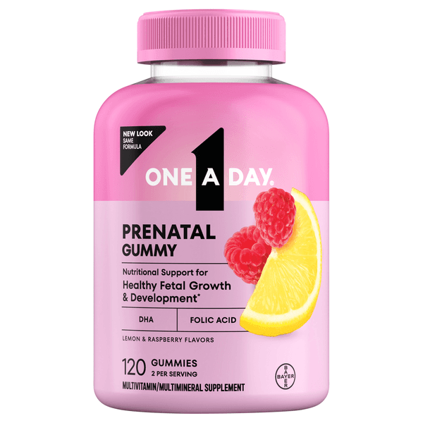 One A Day Gummies Lemon & Raspberry Flavors Prenatal Gummy - 120 ct