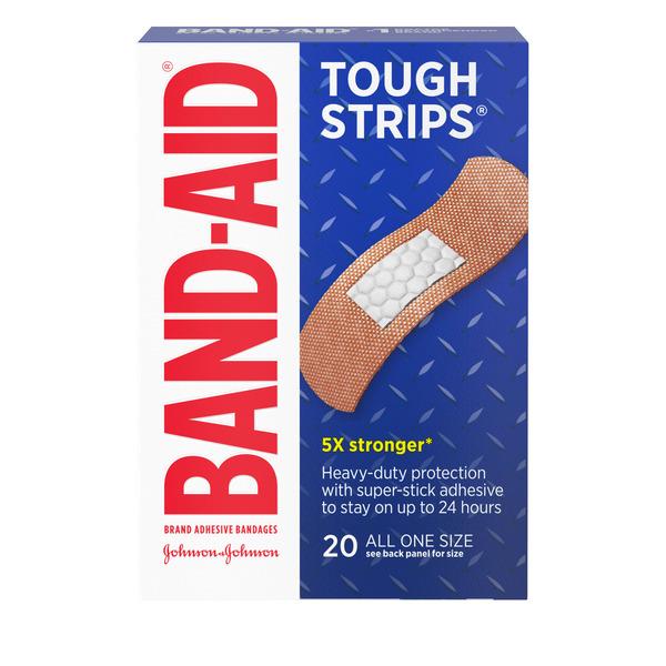 BAND-AID Tough Strips Durable Adhesive Bandage, One Size, 20 ct - 20 ct
