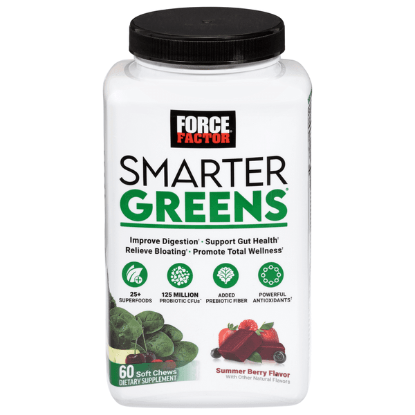 Force Factor Soft Chews Summer Berry Flavor Smarter Greens - 60 ct