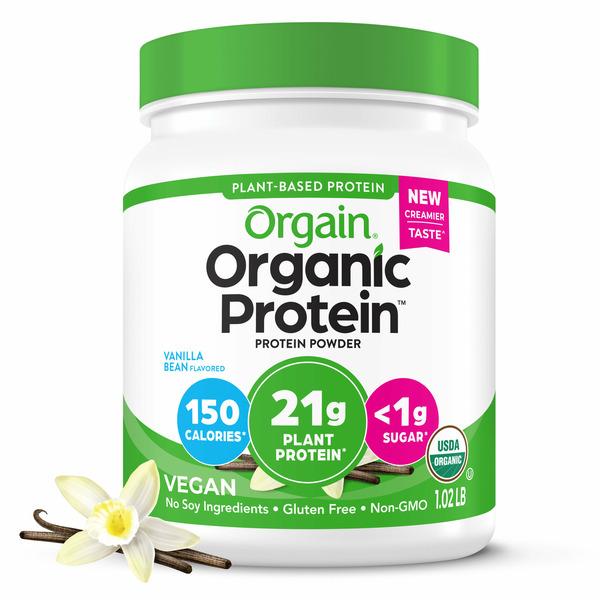 Orgain Organic Vegan 21g Protein Powder, Plant Based - Vanilla Bean - 1.02 lb