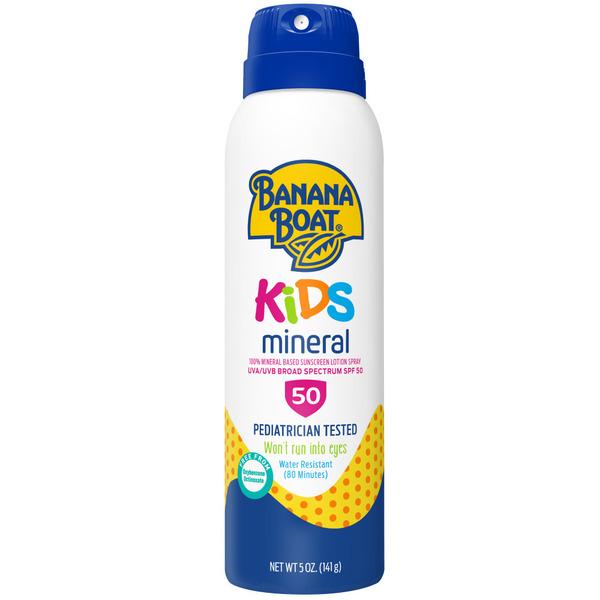 Banana Boat Kids Mineral 100% Mineral Based Sunscreen Lotion Spray SPF 50 - 5 oz