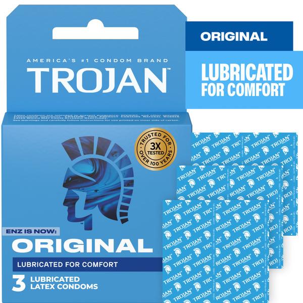 Trojan Enz Premium Lubricated Latex Condoms - Count - 3 ct