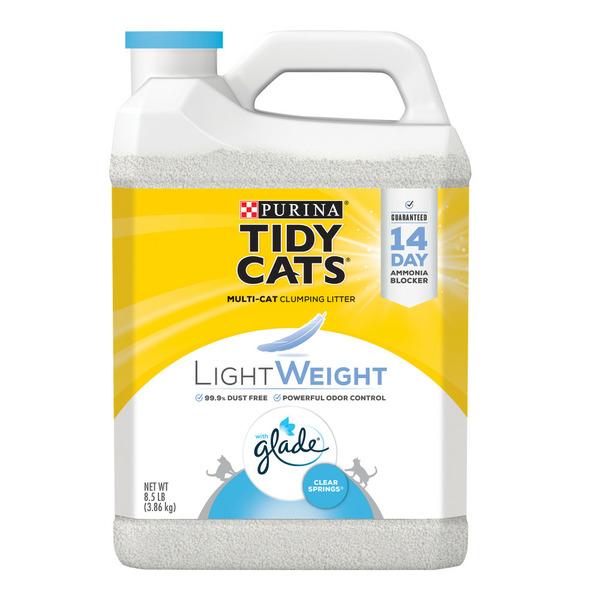 Purina Tidy Cats Low Dust Clumping Cat Litter, LightWeight Glade Clear Springs Multi Cat Litter - 8.5 lb