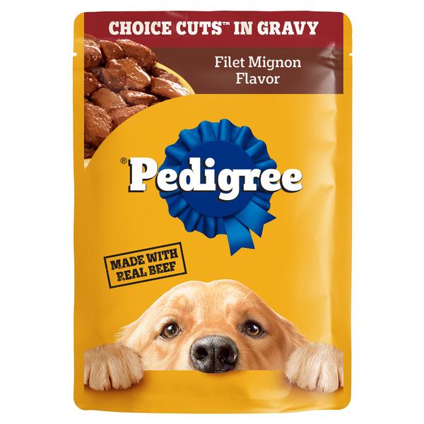 Pedigree Choice Cuts In Gravy Adult Soft Wet Dog Food Filet Mignon Flavor, 3.5 oz. Pouches, 16 Pack - 3.5 oz