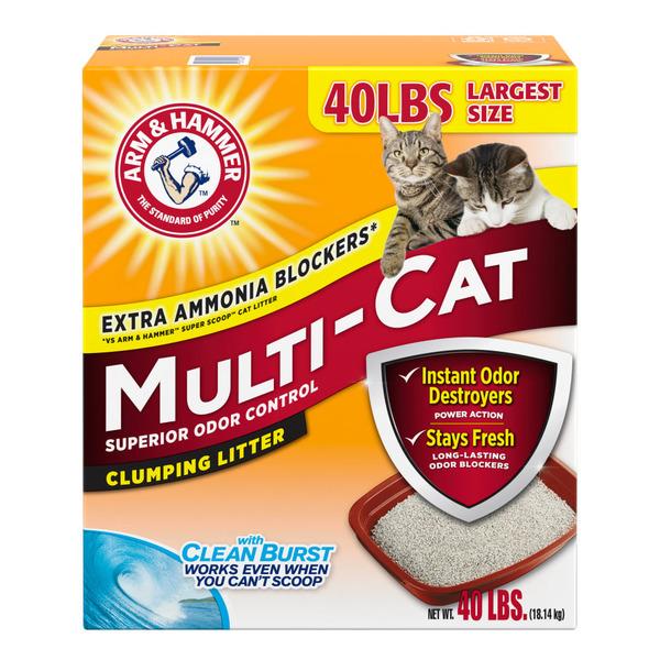 Arm & Hammer Multi-Cat Superior Odor Control Clumping Cat Litter - 40 lb
