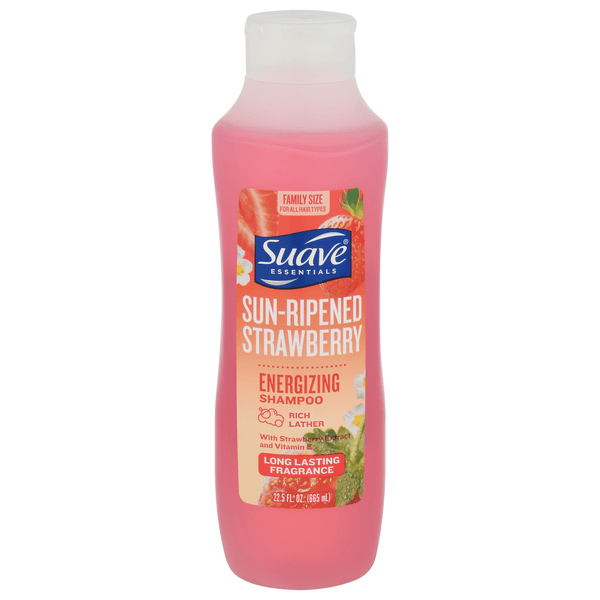 Suave Essentials Shampoo, Energizing, Sun-Ripened Strawberry, Family Size - 22.5 fl oz
