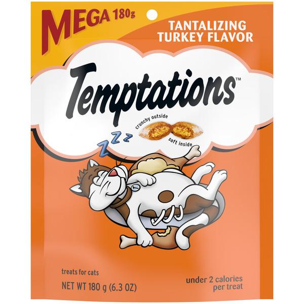 TEMPTATIONS Classic Crunchy and Soft Cat Treats Turkey Flavor - 6.3 oz