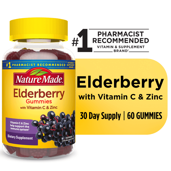 Nature Made Elderberry with Vitamin C and Zinc Gummies - 60 ct