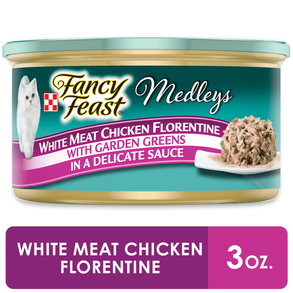 Purina Fancy Feast Gravy Wet Cat Food, Medleys White Meat Chicken Florentine With Garden Greens - 3 oz