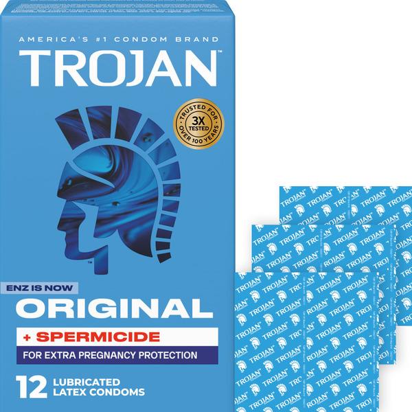Trojan Enz Armor Spermicidal Lubricated Condoms - Count - 12 ct