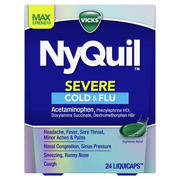 Vicks Nyquil Cold, Flu, And Congestion Medicine - 24 ct