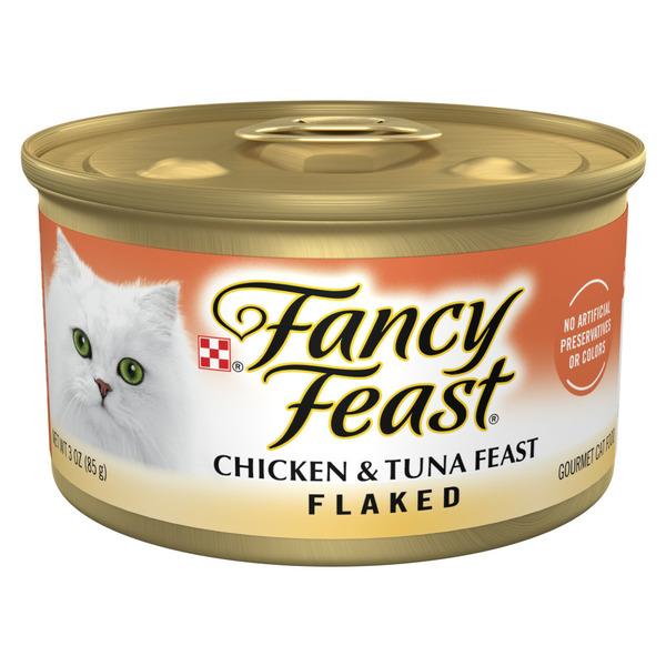 Purina Fancy Feast Wet Cat Food Flaked Chicken and Tuna Feast - 3 oz