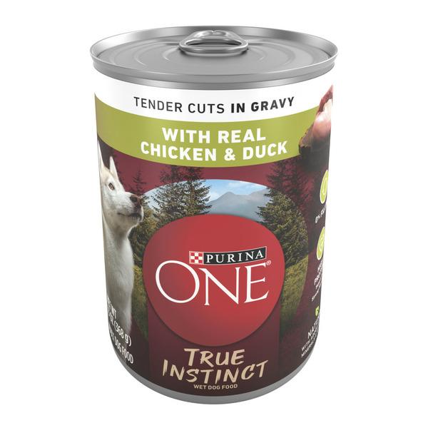Purina ONE Natural Wet Dog Food Gravy, True Instinct Tender Cuts With Real Chicken and Duck - 13 oz