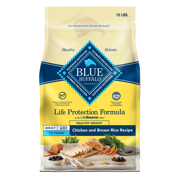 Blue Buffalo Life Protection Formula Natural Adult Healthy Weight Dry Dog Food, Chicken - 15