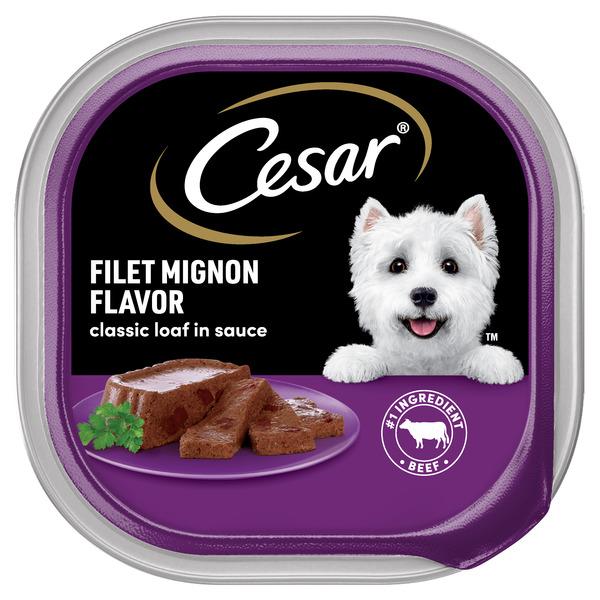 Cesar Loaf in Sauce Adult Wet Dog Food Filet Mignon Flavor, 3.5 oz. Tray - 3.5 oz