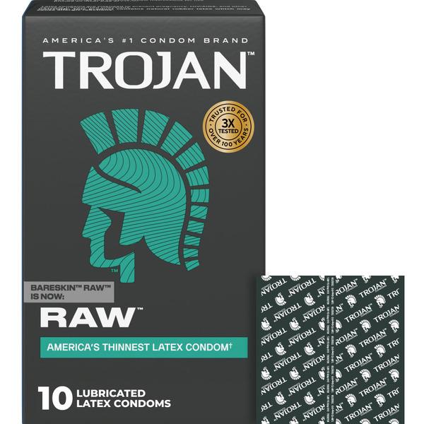 Trojan Bareskin Raw Condoms - 10 ct