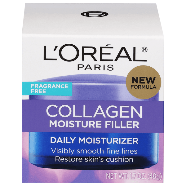 L'Oreal Daily Moisturizer, Collagen Moisture Filler, Fragrance Free - 1.7 oz
