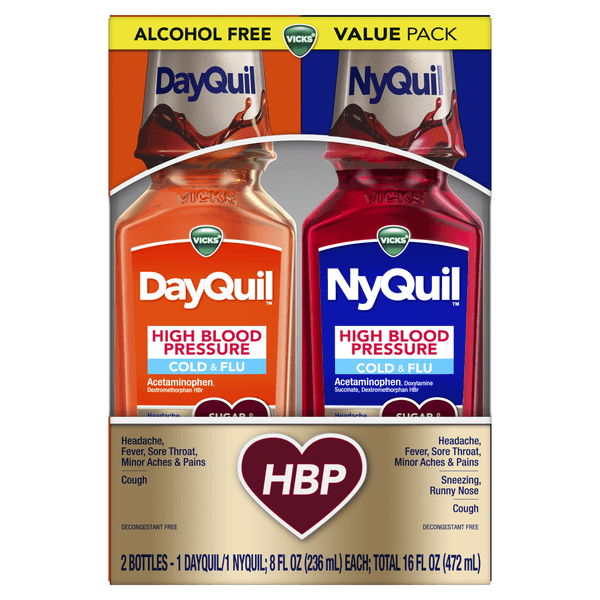 Vicks DayQuil & NyQuil High Blood Pressure Cold & Flu - 8 fl oz