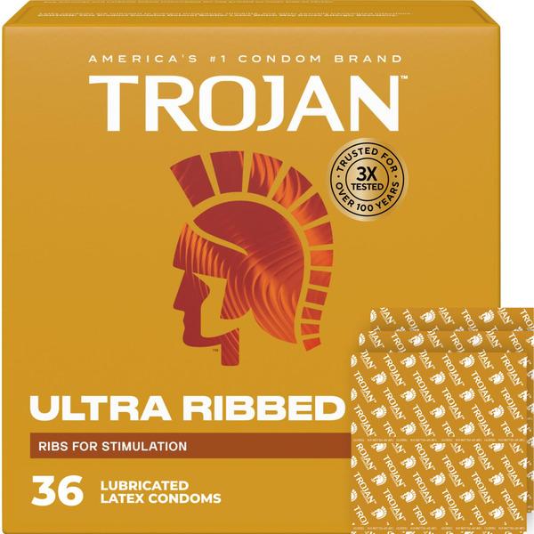 Trojan Ultra Ribbed Lubricated Condoms For Ultra Stimulation - 1 each