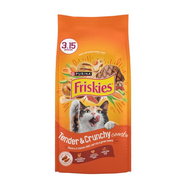 Purina Friskies Tender and Crunchy Combo Chicken, Beef, Carrots and Green Beans Dry Cat Food - 3.15 lb