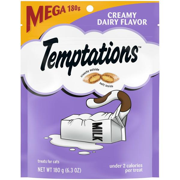 TEMPTATIONS Classic Crunchy and Soft Cat Treats Creamy Dairy Flavor - 180 g
