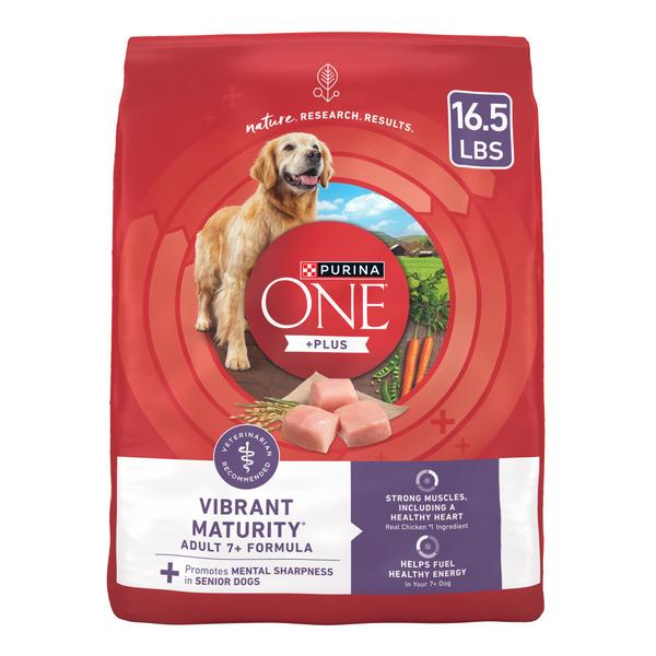 Purina ONE High Protein Dry Senior Dog Food Plus Vibrant Maturity Adult 7 Plus Formula - 16.5 lb