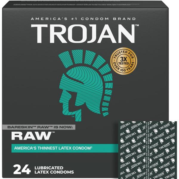 Trojan Bareskin Raw Condoms - 24 ct