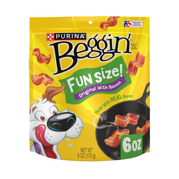 Purina Beggin' With Real Meat Dog Treats, Fun Size Original With Bacon Flavor - 6 oz