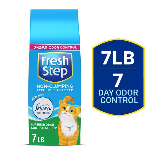 Fresh Step Non Clumping Cat Litter With Febreze Freshness, With 7-Day Odor Control - 7 lb