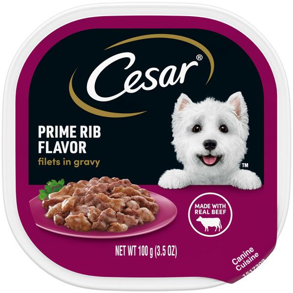 Cesar Filets in Gravy Soft Wet Dog Food Prime Rib - 3.5 oz
