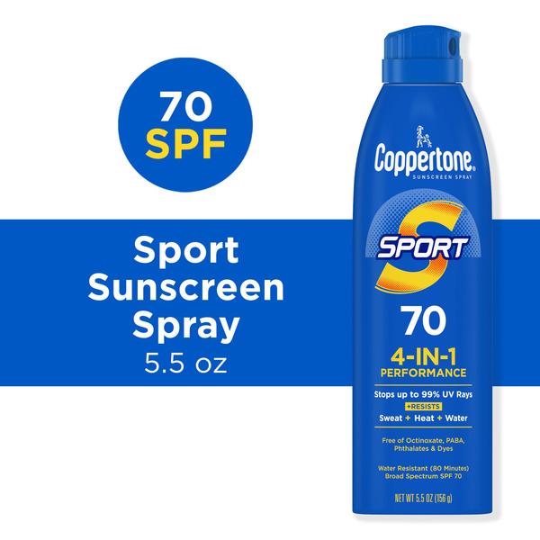 Coppertone Water Resistant Sunscreen Spray, Broad Spectrum SPF 70 - 5.5 oz