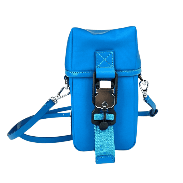 MCM Women's Blue Nylon Mini Flap Pouch Shoulder Waist Bag