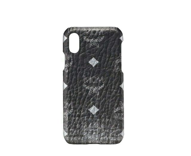 MCM Unisex Black / Silver Gradation Visetos IPhone XS Cell Phone Case