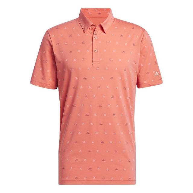 Adidas Golf Go-To Mini-Crest Print Polo