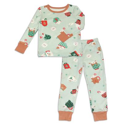 Silkberry Baby Bamboo Long Sleeve Pajama Set & Coloring Book Festive Cocoa