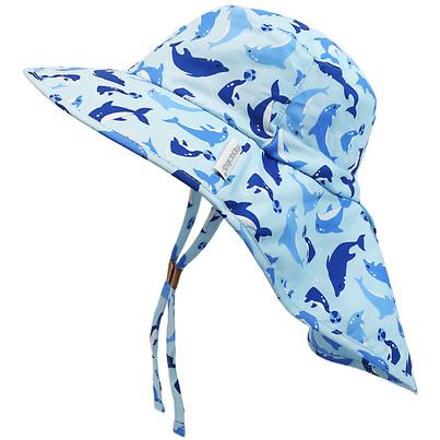 FlapJackKids Sun Hat with Neck Cape Dolphin