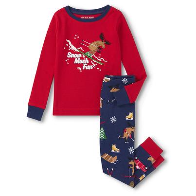 Hatley Little Blue House Kids Pajama Set Snow Much Fun Winter Cabin