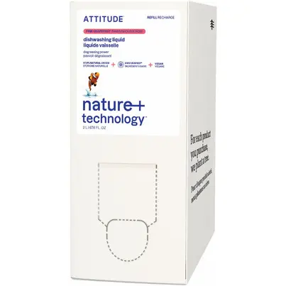 ATTITUDE Nature+ Bulk To Go Dishwashing Liquid Pink Grapefruit
