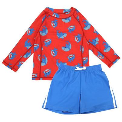 ZOOCCHINI Rashguard Swim Top and Shorts Set Shark
